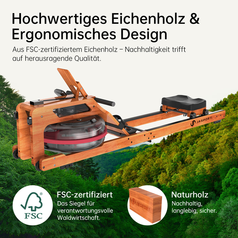 Gebraucht-JASPORT R3 Klappbares Wasserrudergerät für Zuhause（Kirsch）