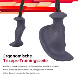 JASPORT ER2 Ergonomisches Trizeps-Seil (Grau)