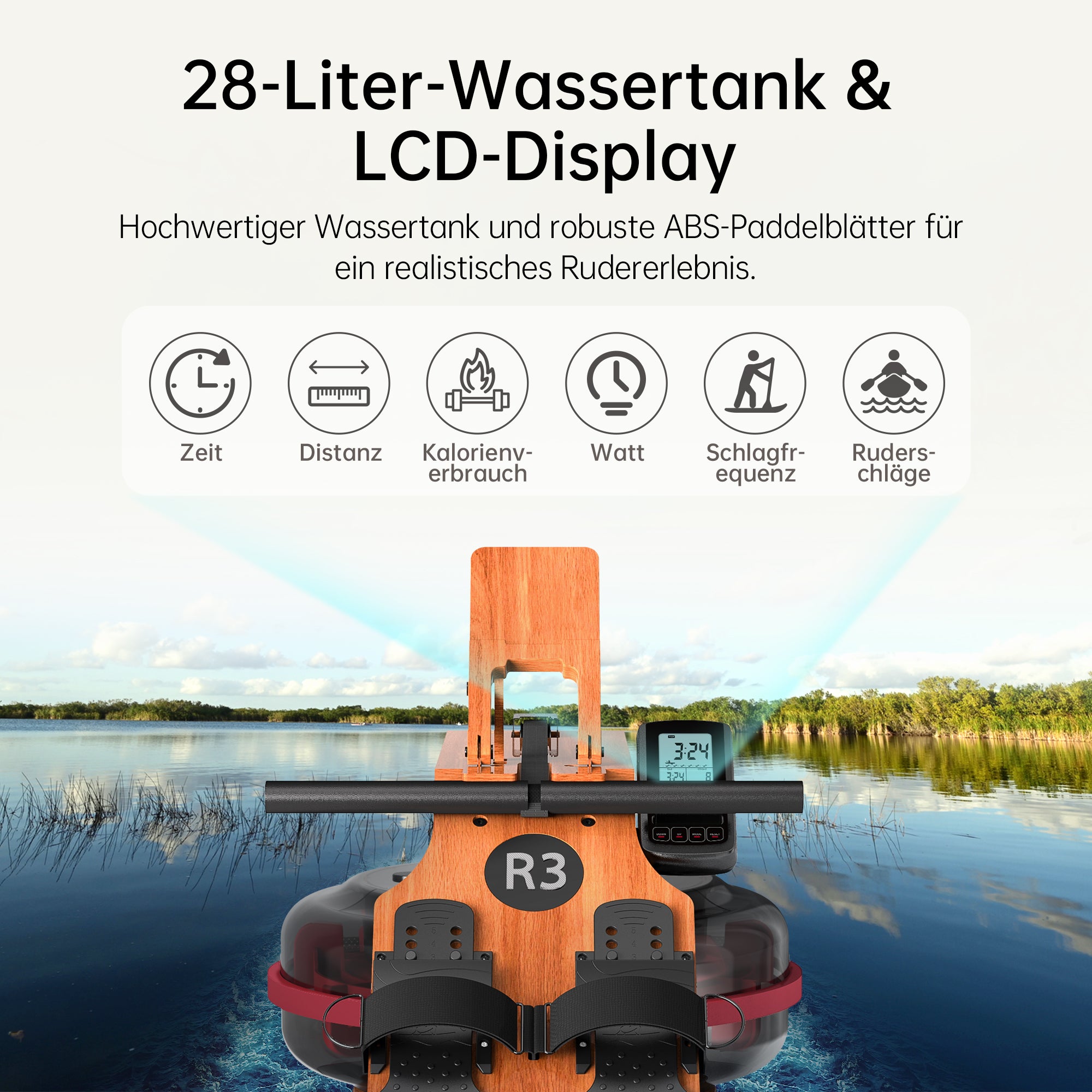 JASPORT R3 Klappbares Wasserrudergerät für Zuhause（Kirsch）