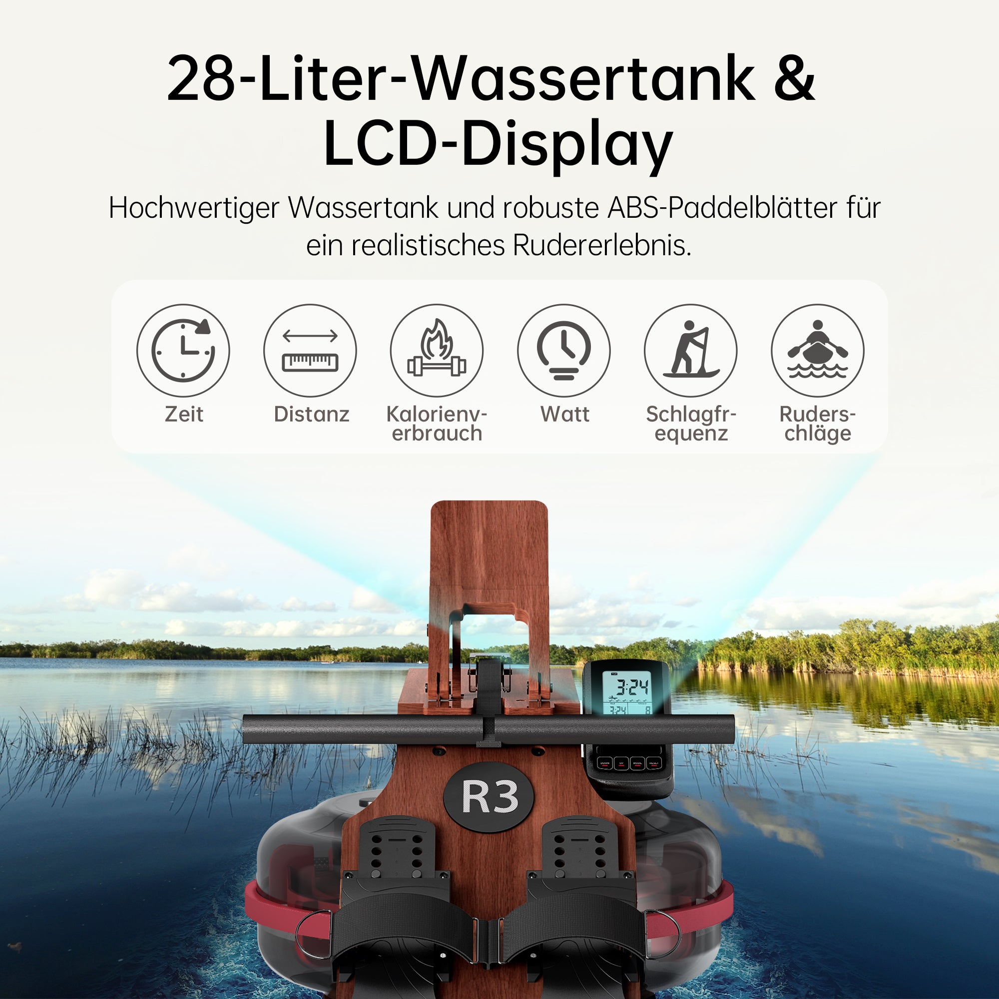 JASPORT R3 Klappbares Wasserrudergerät für Zuhause（Sapelli）