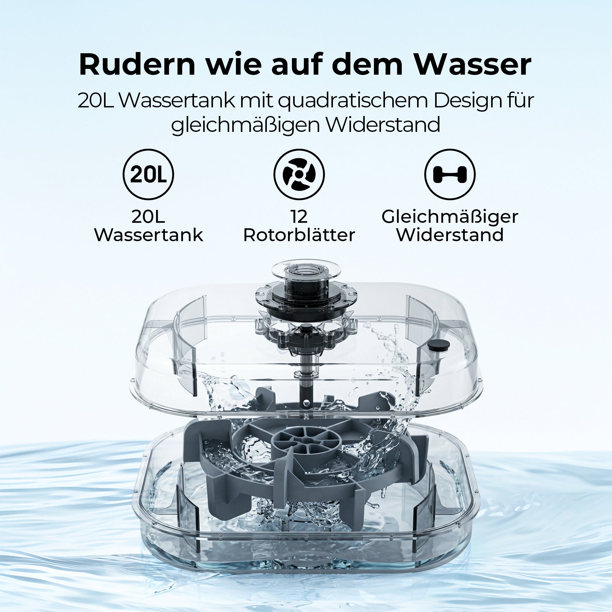 JASPORT M1 Klappbares Wasserrudergerät für Zuhause（Walnussbraun）