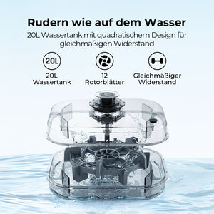 JASPORT M1 Klappbares Wasserrudergerät für Zuhause（Walnussbraun）