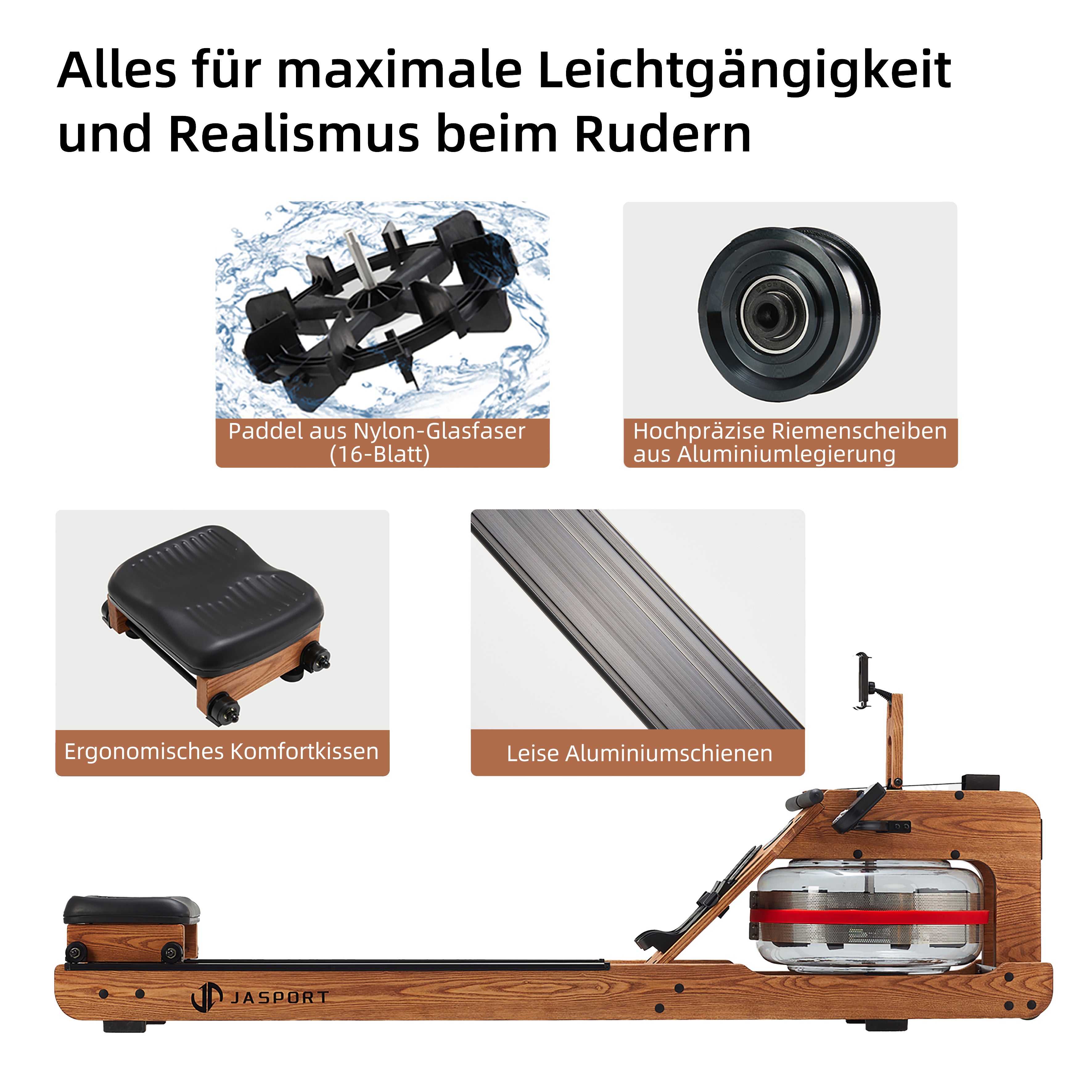 Gebraucht-JASPORT R1 Rudergerät wasser (Rotbraun)