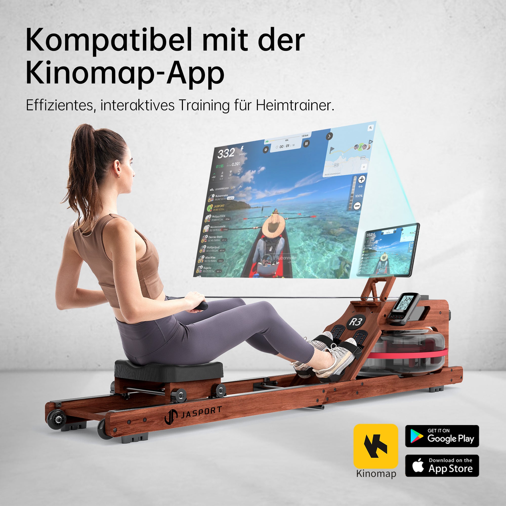 JASPORT R3 Klappbares Wasserrudergerät für Zuhause（Sapelli）