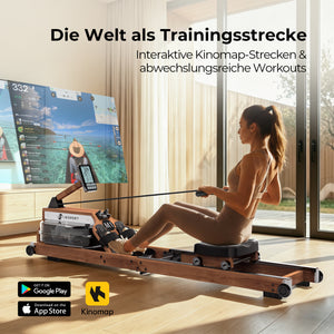 JASPORT M1 Klappbares Wasserrudergerät für Zuhause（Walnussbraun）
