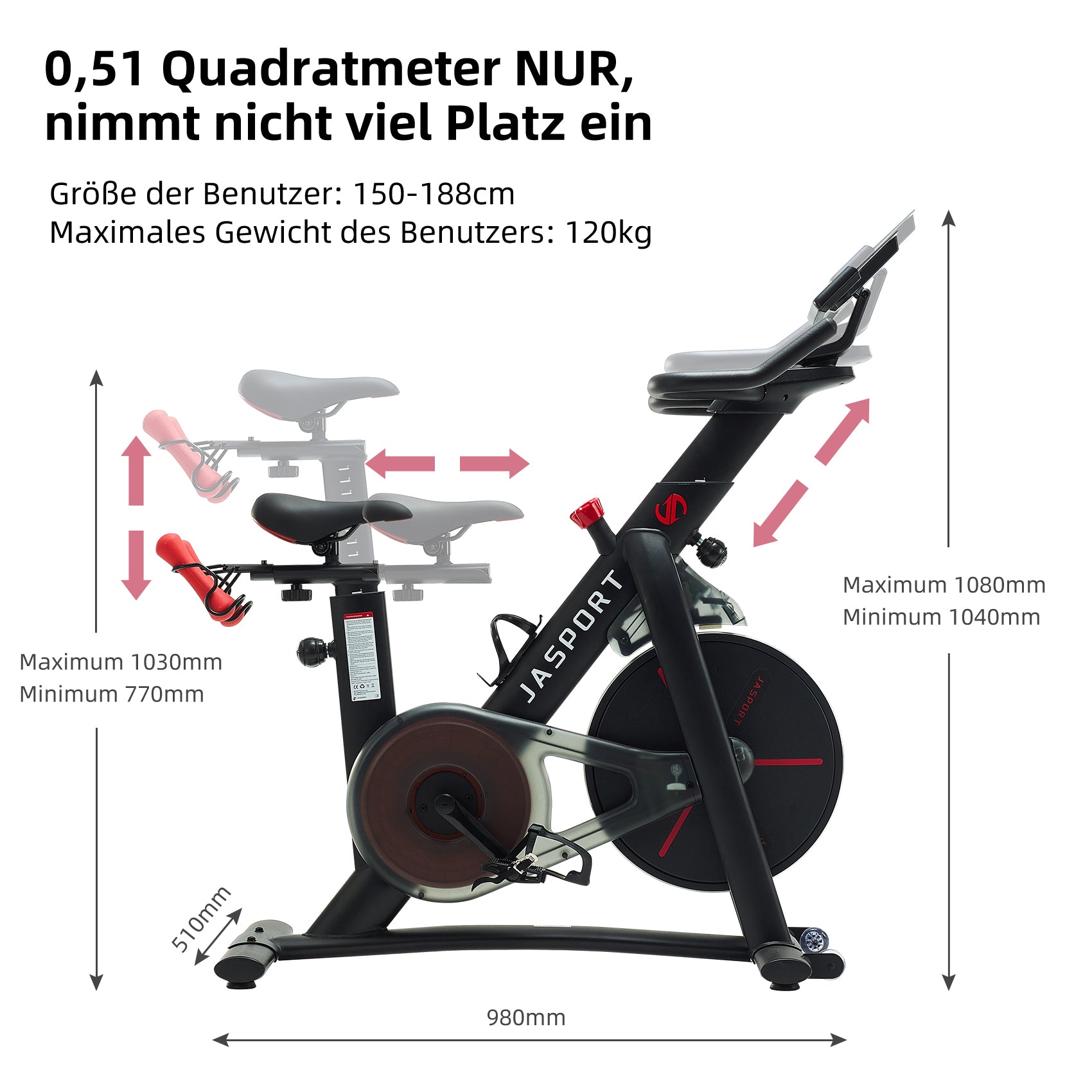 JASPORT S3 Smart Indoor Speedbike (Schwarz)
