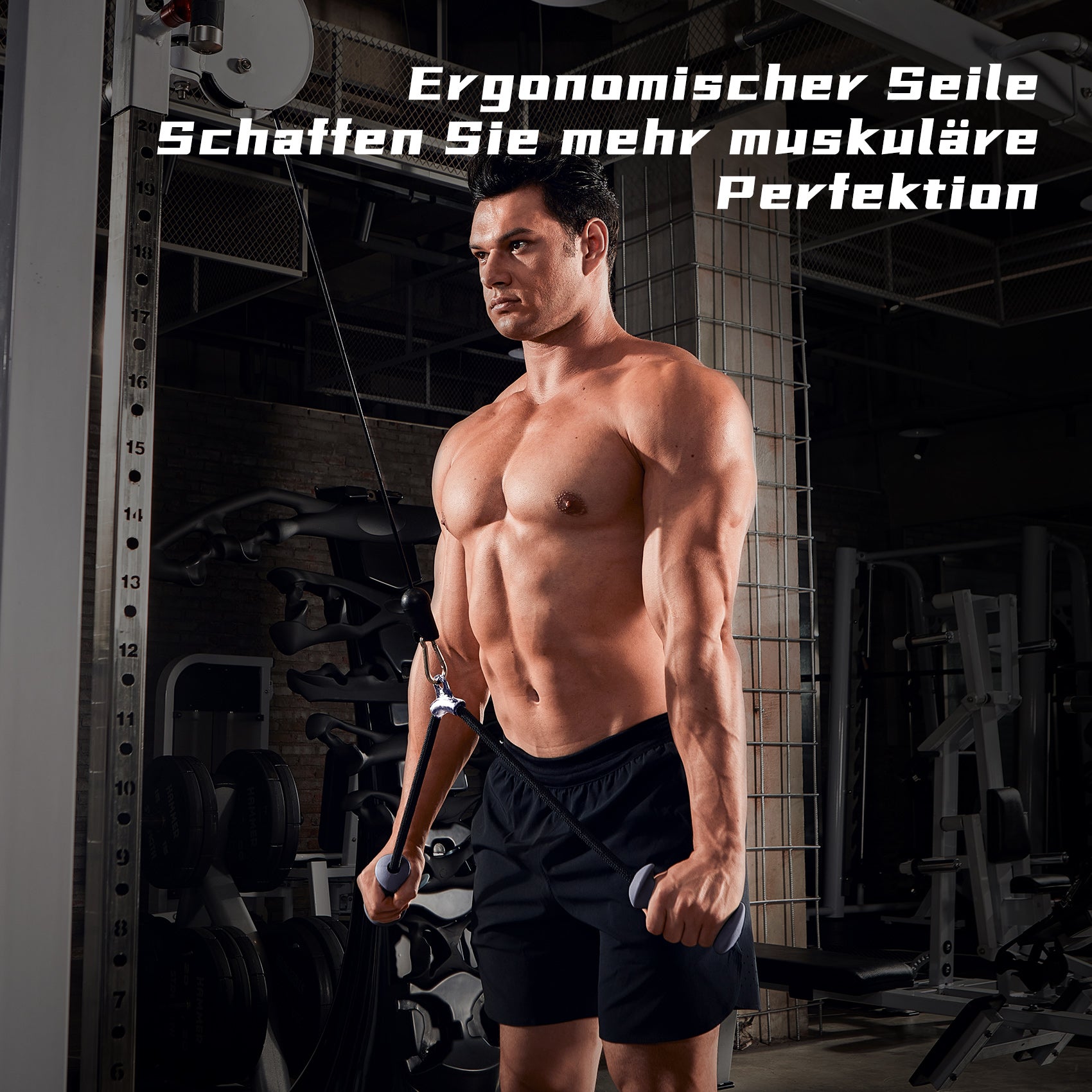 JASPORT ER2 Ergonomisches Trizeps-Seil (Grau)