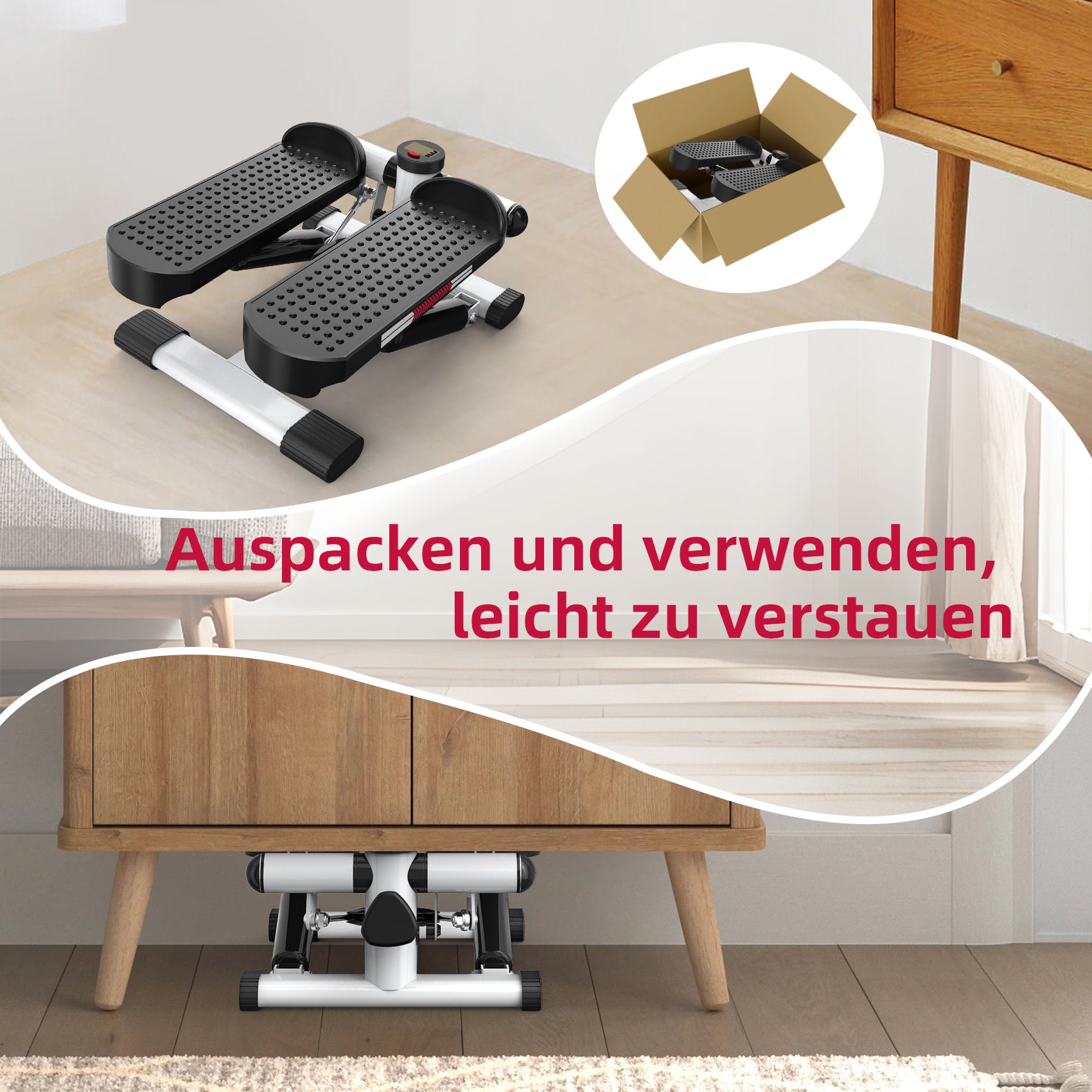Gebraucht-JASPORT ST1 Mini Stepper für Zuhause (Weiße Ausführung)