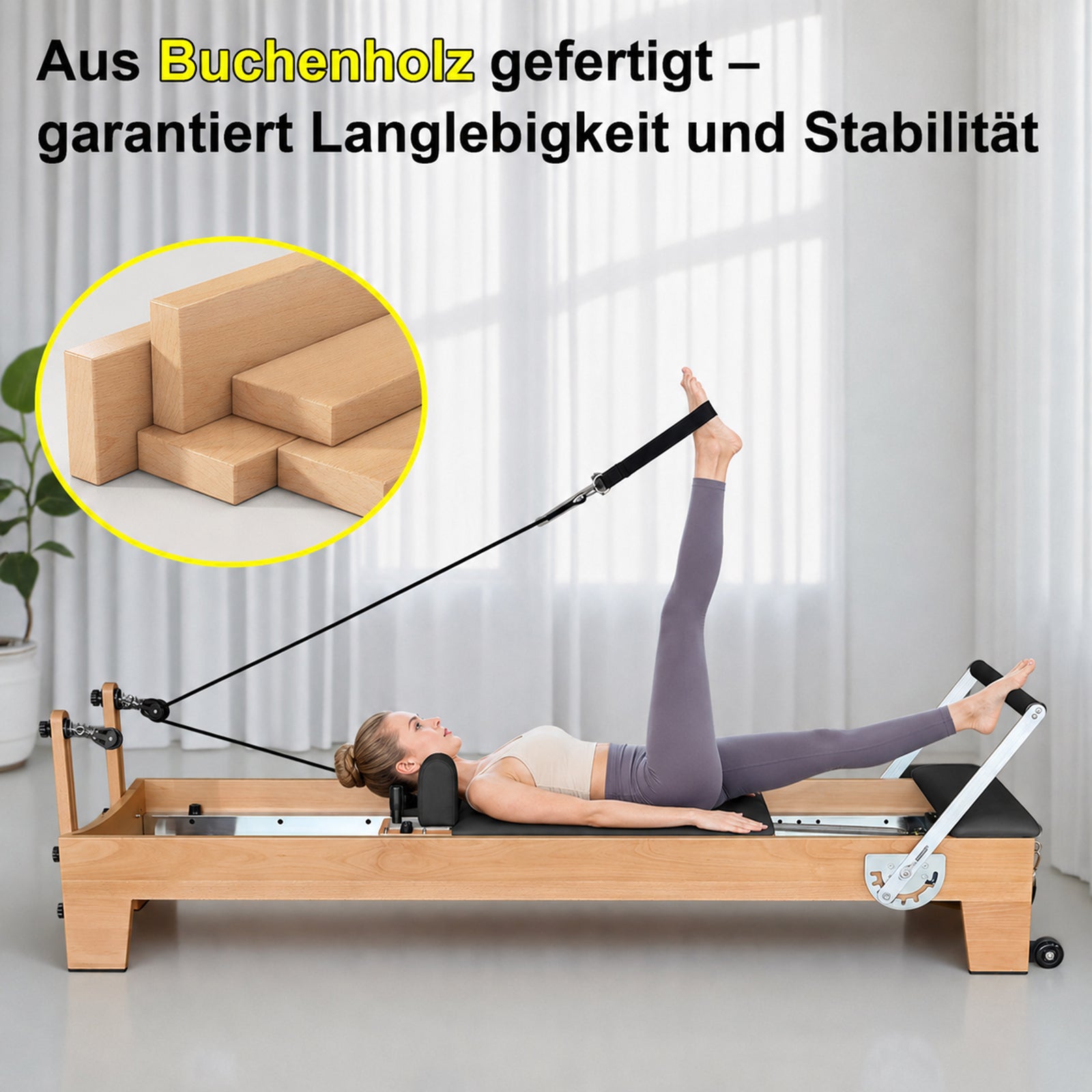 JASPORT P80 Pilates Reformer aus Buchenholz