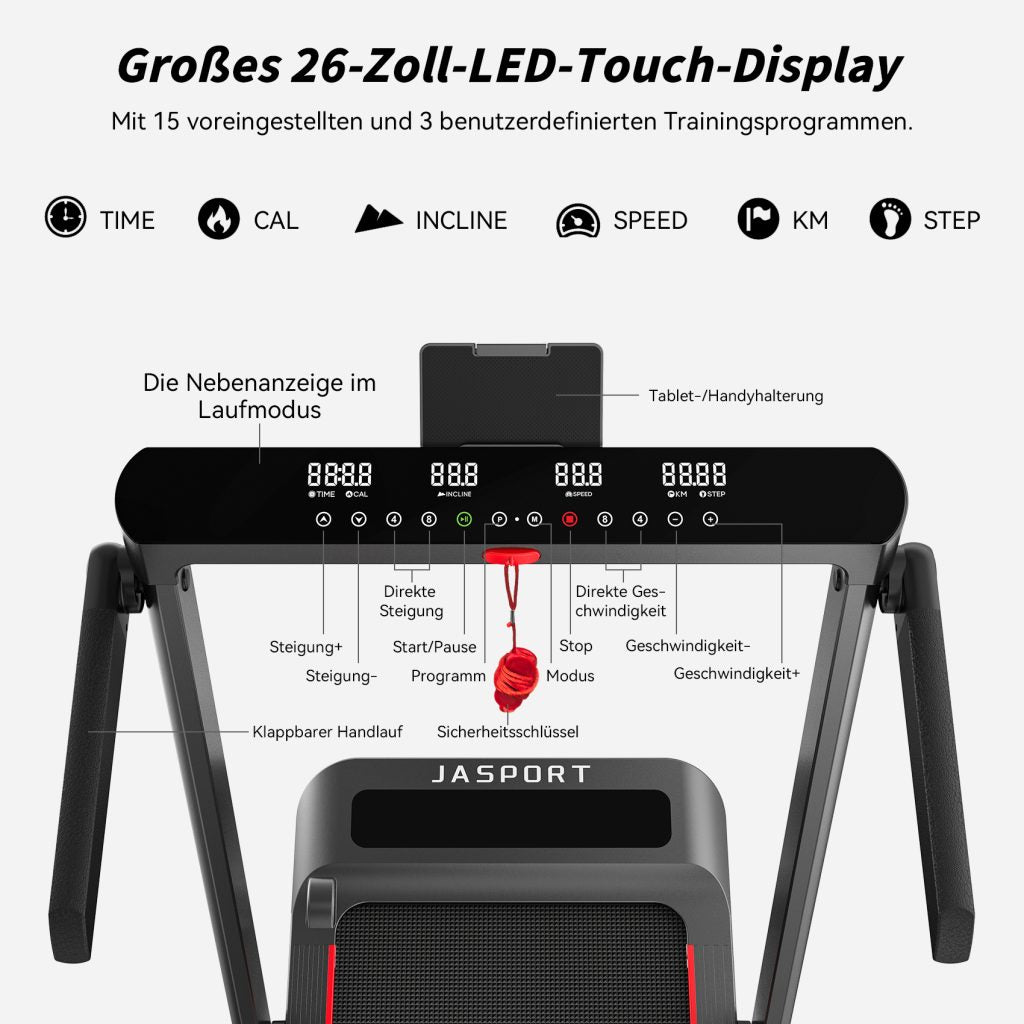 Gebraucht-JASPORT GL3H 2-in-1 Laufband für Zuhause