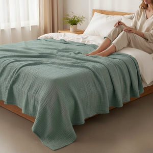 JASLIFE Musselin-Sommerdecke aus 100 % Baumwolle